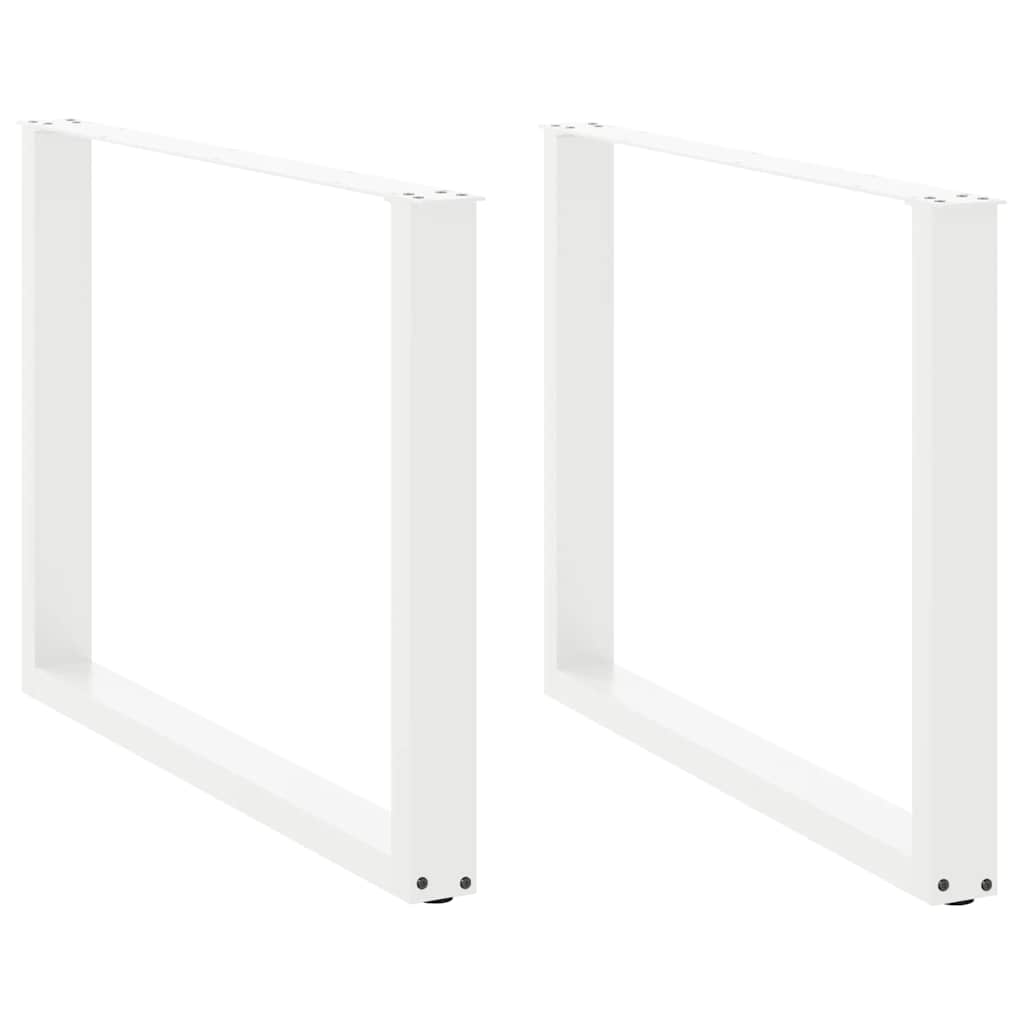 Pieds de table à manger en U 2 pièces Blanc 100 x (72-73) cm Acier - XIOS
