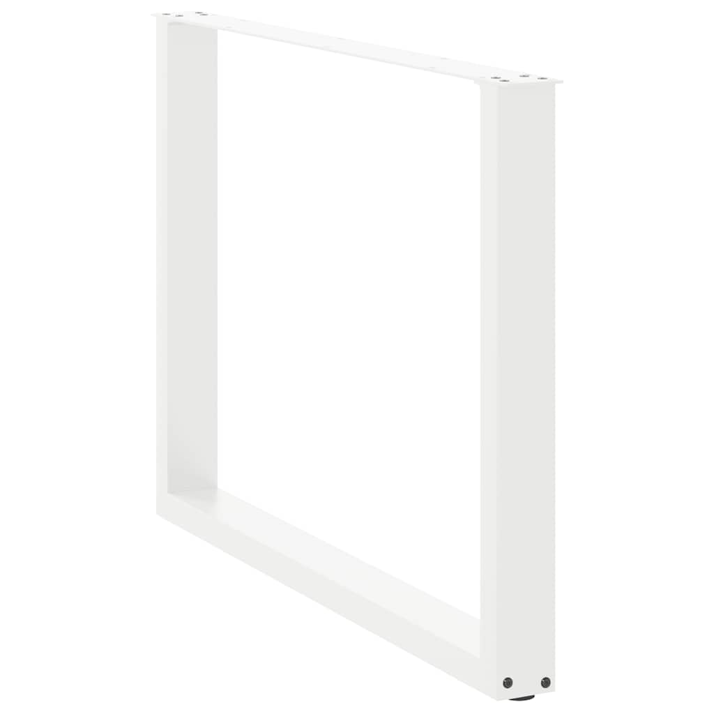 Pieds de table à manger en U 2 pièces Blanc 100 x (72-73) cm Acier - XIOS