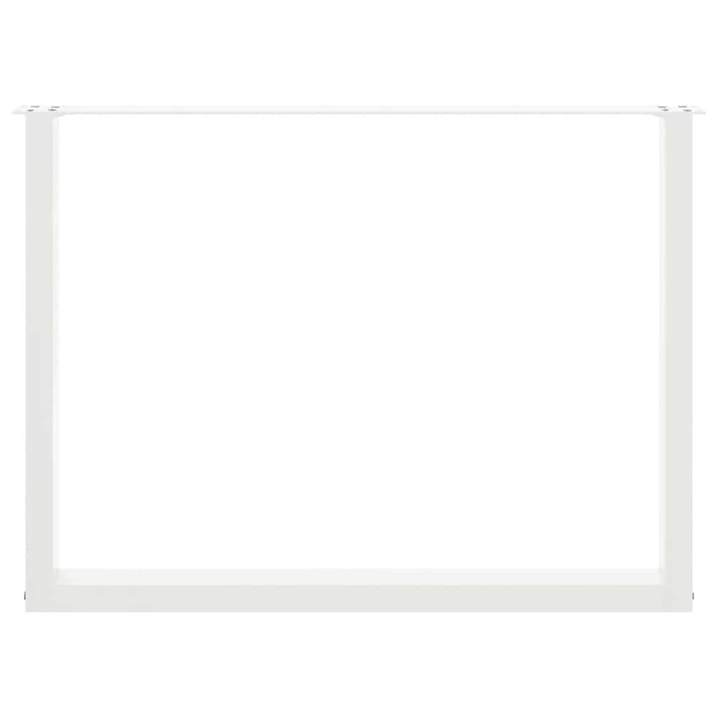 Pieds de table à manger en U 2 pièces Blanc 100 x (72-73) cm Acier - XIOS