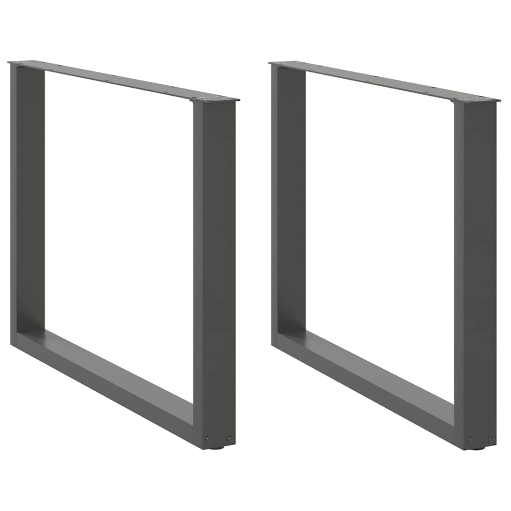 Pieds de table à manger en U 2 pièces Anthracite 100 x (72-73) cm Acier - XIOS