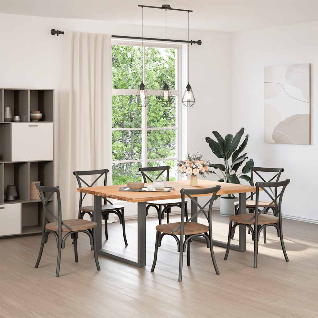 Pieds de table à manger en U 2 pièces Anthracite 100 x (72-73) cm Acier - XIOS