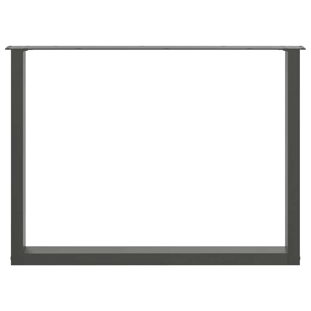 Pieds de table à manger en U 2 pièces Anthracite 100 x (72-73) cm Acier - XIOS