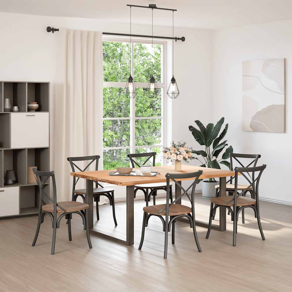 Pieds de table à manger en forme de U, 2 pièces, acier naturel, 100 x (72-73) cm - XIOS