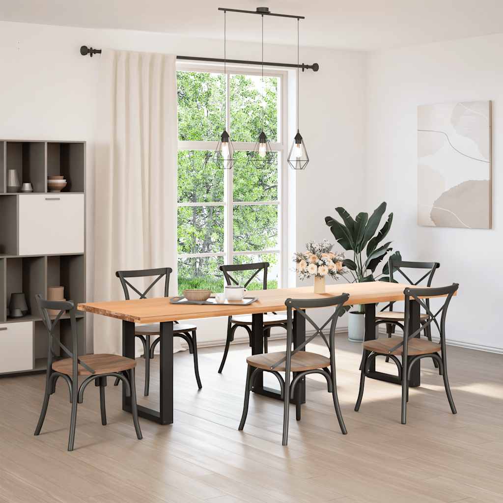 Pieds de table à manger en U 3 pièces Noir 70 x (72-73) cm Acier - XIOS