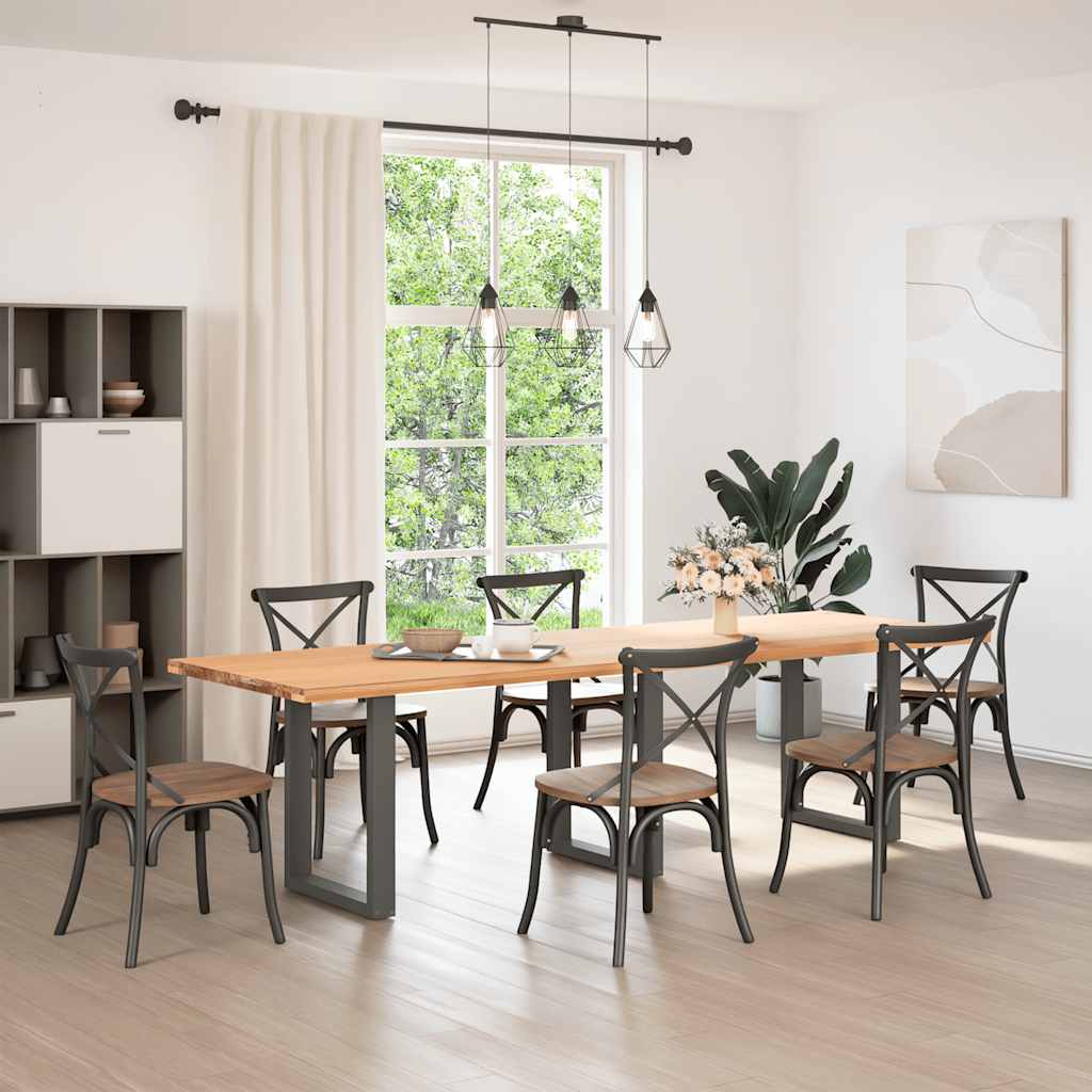 Pieds de table à manger en U 3 pièces Anthracite 70 x (72-73) cm Acier - XIOS