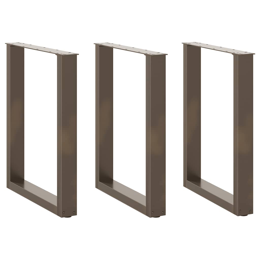 Pieds de table à manger en U 3 pièces Acier naturel 70 x (72-73) cm Acier - XIOS