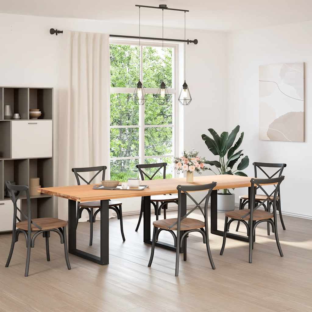 Pieds de table à manger en U, 3 pièces, noir, 80 x (72-73) cm, acier - XIOS
