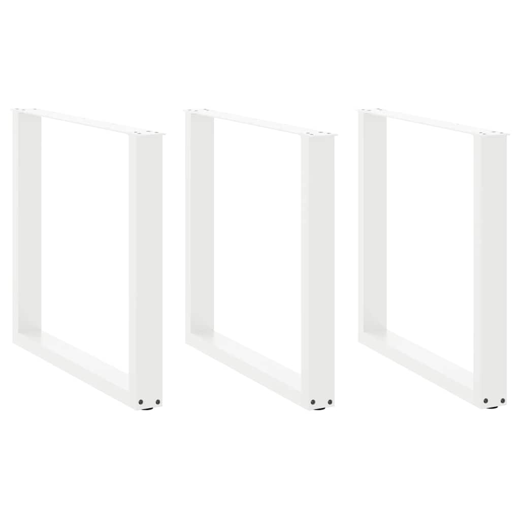 Pieds de table à manger en U 3 pièces Blanc 80 x (72-73) cm Acier - XIOS