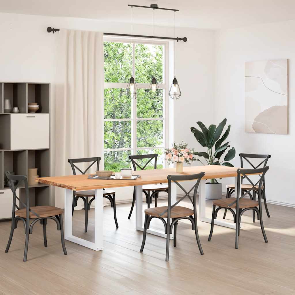 Pieds de table à manger en U 3 pièces Blanc 80 x (72-73) cm Acier - XIOS