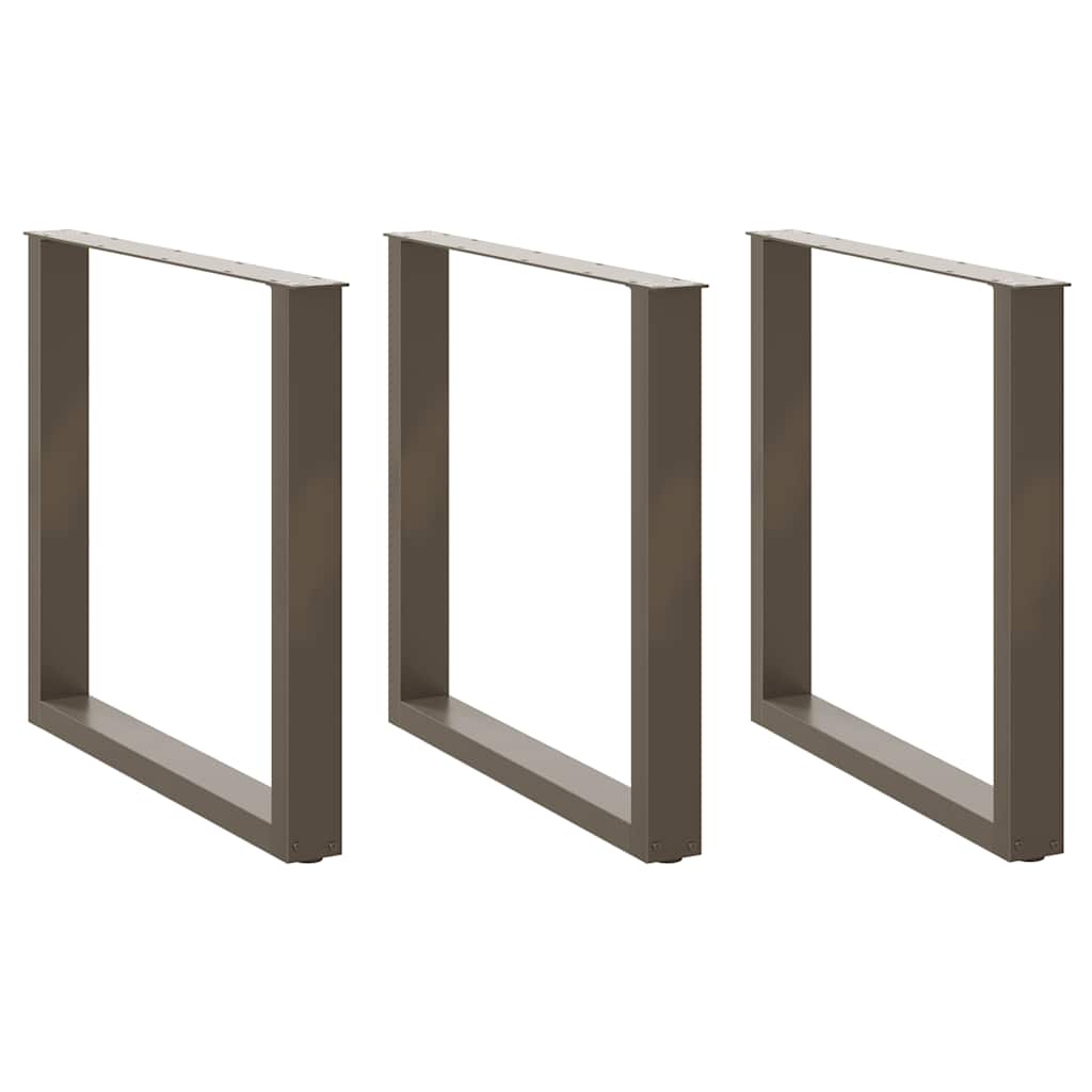 Pieds de table à manger en U 3 pièces Acier naturel 80 x (72-73) cm Acier - XIOS