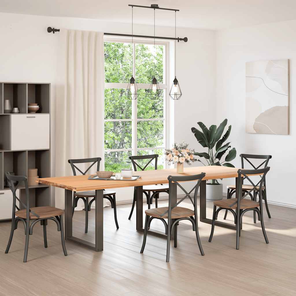 Pieds de table à manger en U 3 pièces Acier naturel 80 x (72-73) cm Acier - XIOS