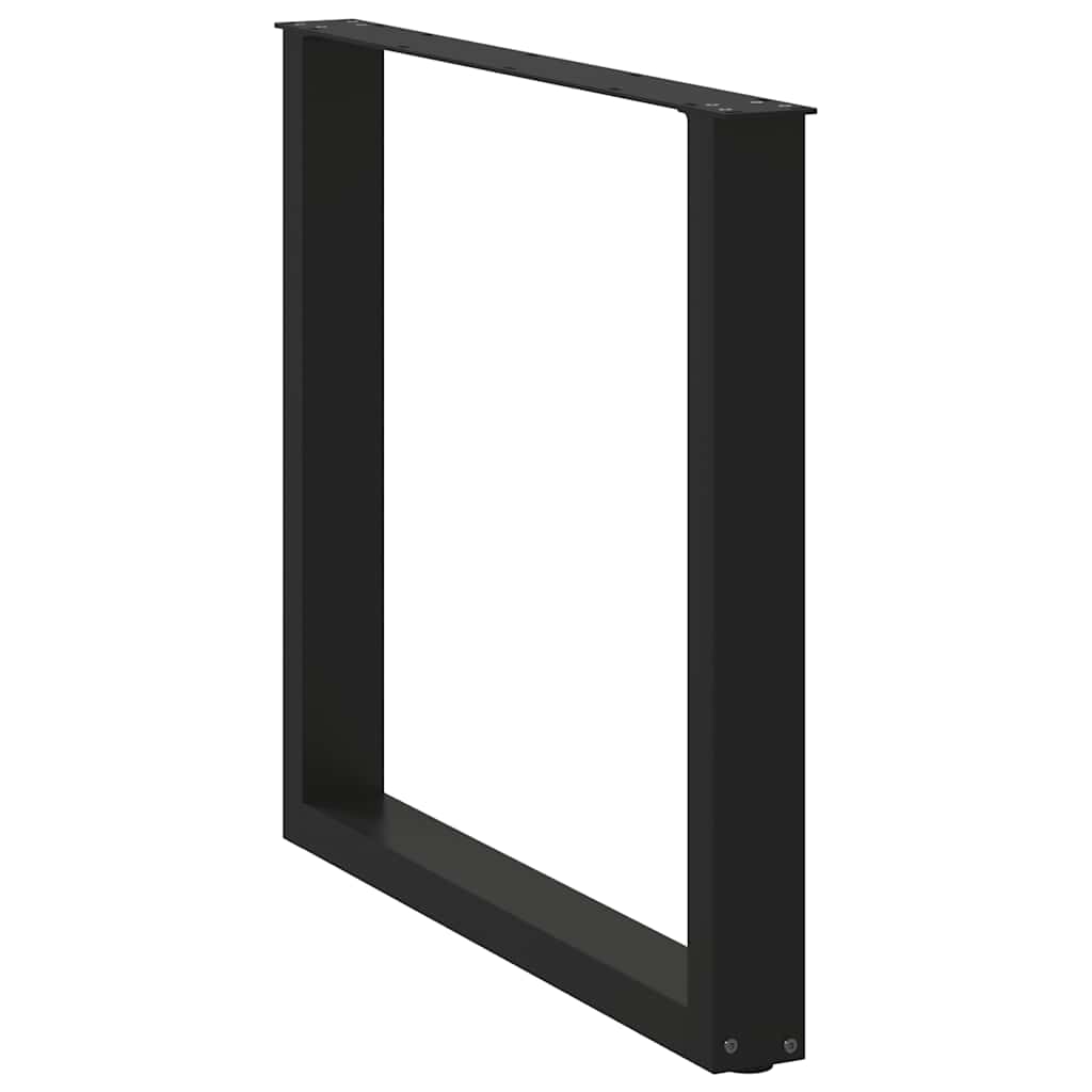 Pieds de table à manger en U 3 pièces Noir 90 x (72-73) cm Acier - XIOS