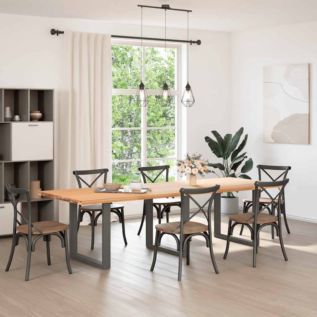 Pieds de table à manger en U 3 pièces Anthracite 90 x (72-73) cm Acier - XIOS