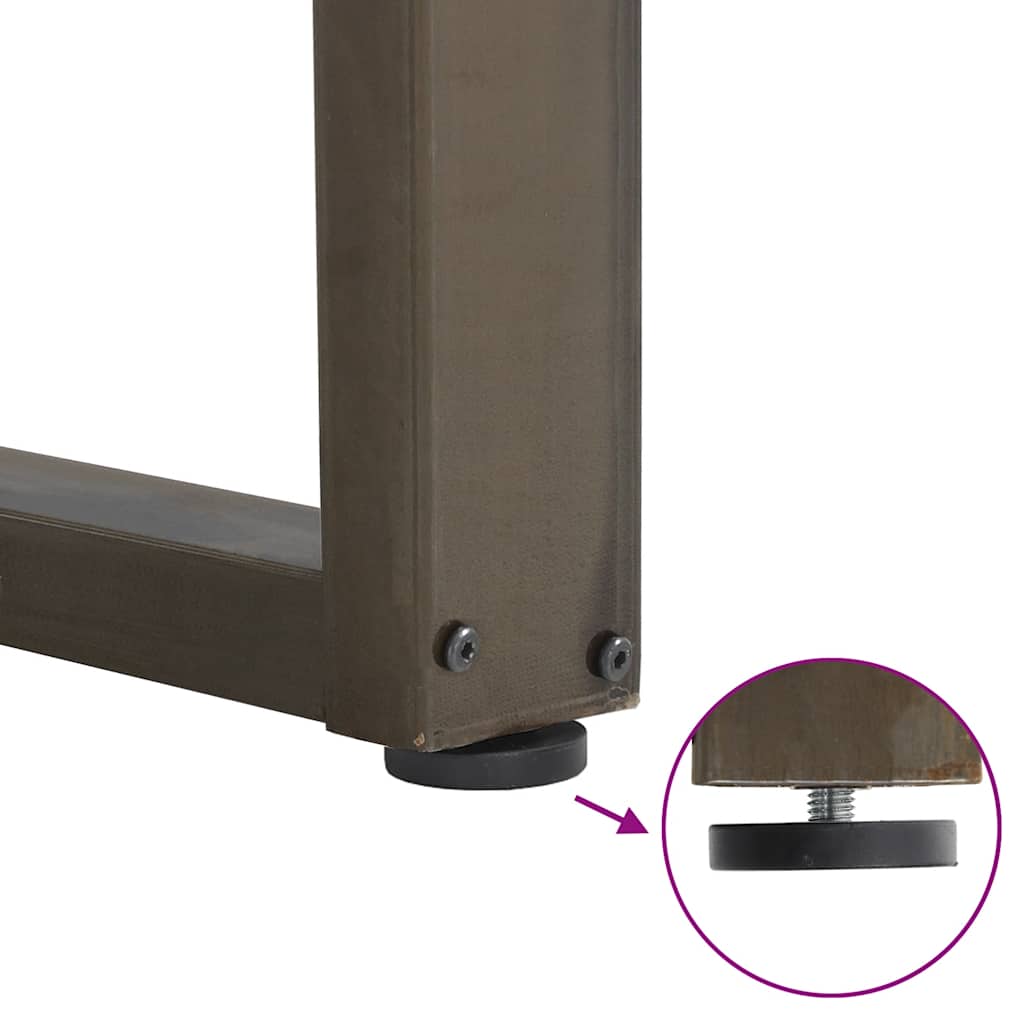 Pieds de table à manger en U, 3 pièces, acier naturel, 90 x (72-73) cm - XIOS