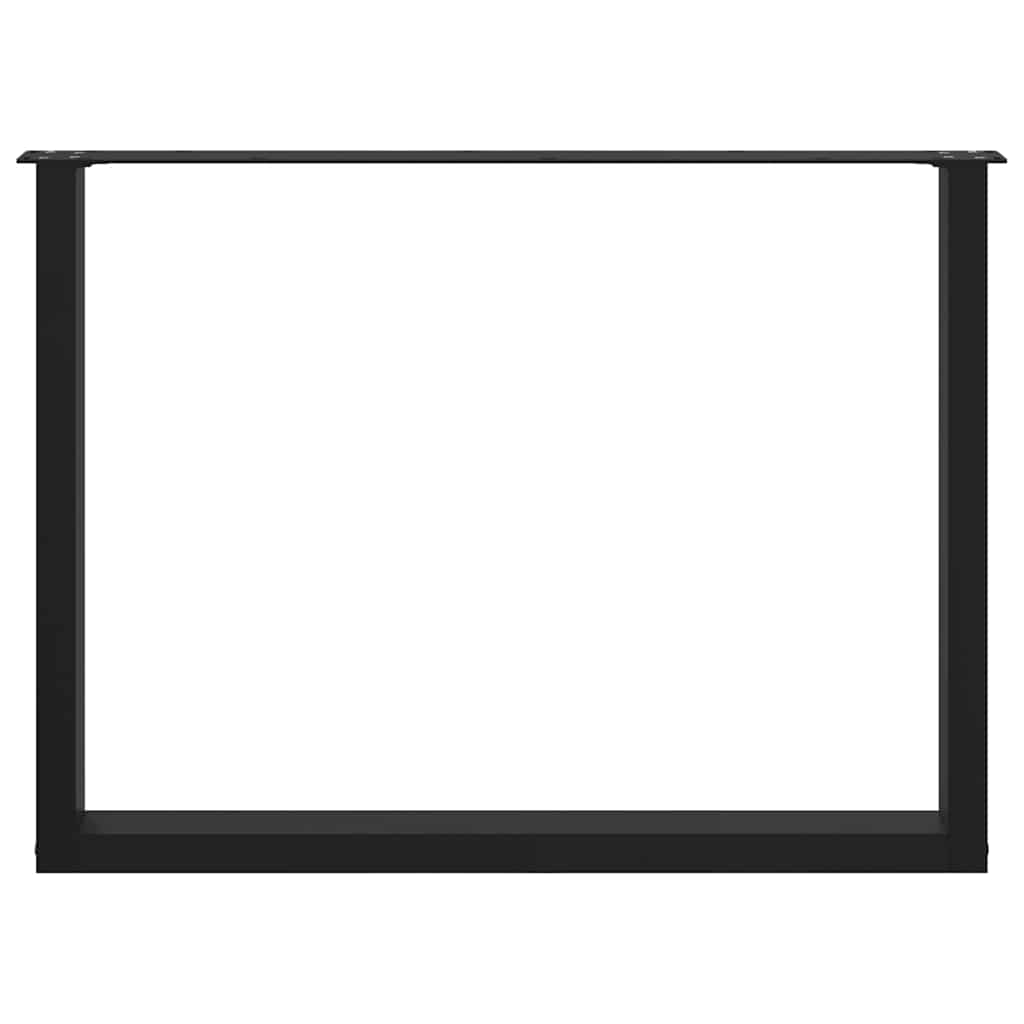 Pieds de table à manger en U 3 pièces Noir 100 x (72-73) cm Acier - XIOS