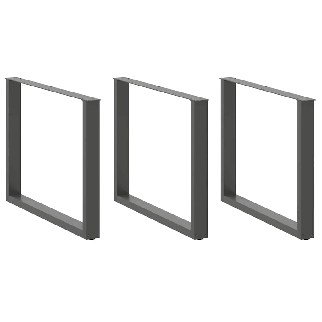 Pieds de table à manger en U 3 pièces Anthracite 100 x (72-73) cm Acier - XIOS