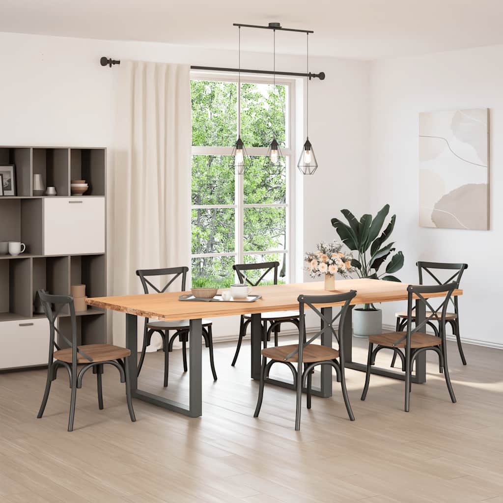 Pieds de table à manger en U 3 pièces Anthracite 100 x (72-73) cm Acier - XIOS