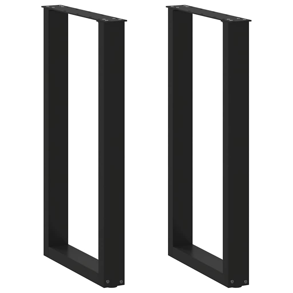 Pieds de table de bar en U, 2 pièces, noir, 40 x 90-91 cm, acier - XIOS