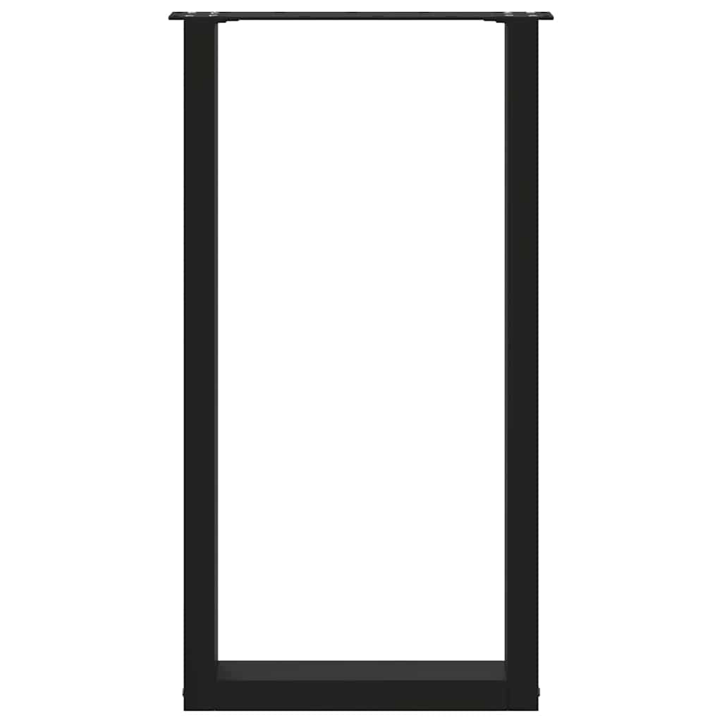 Pieds de table de bar en U, 2 pièces, noir, 40 x 90-91 cm, acier - XIOS