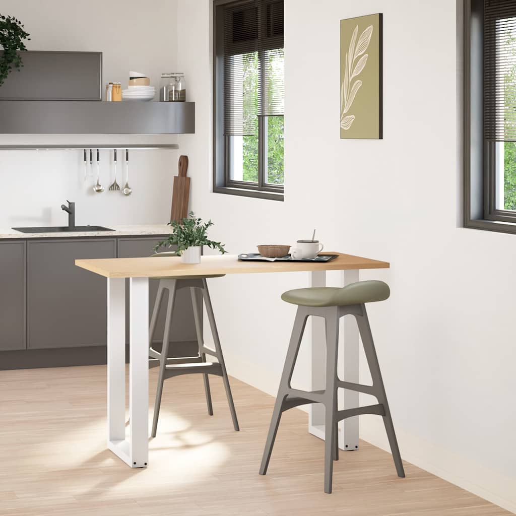 Pieds de table de bar en U, 2 pièces, blanc, 40 x (90-91) cm, acier