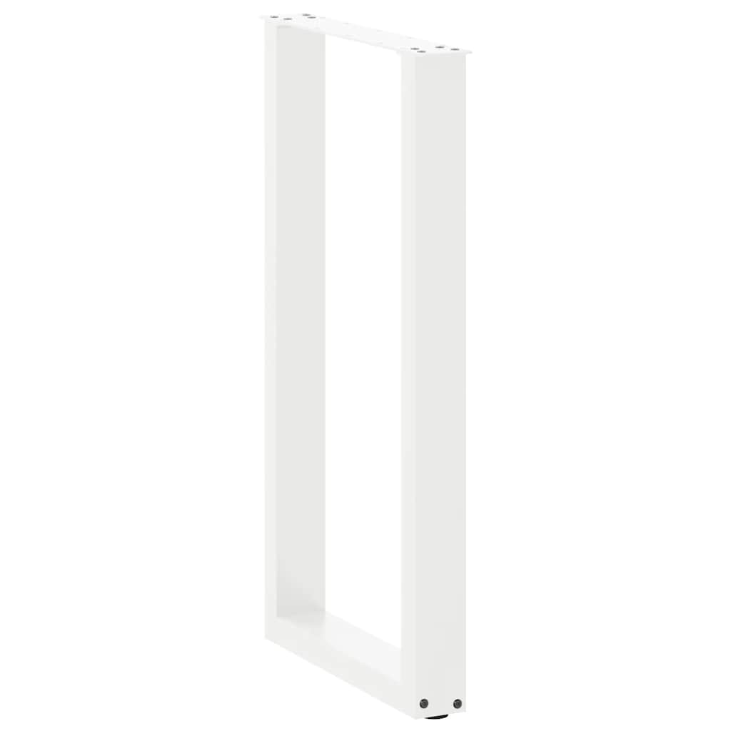 Pieds de table de bar en U, 2 pièces, blanc, 40 x (90-91) cm, acier
