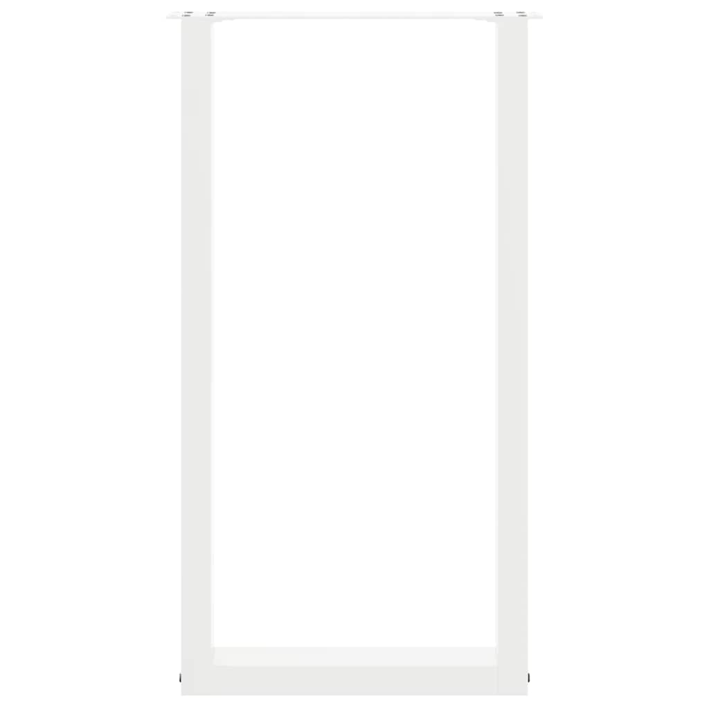 Pieds de table de bar en U, 2 pièces, blanc, 40 x (90-91) cm, acier