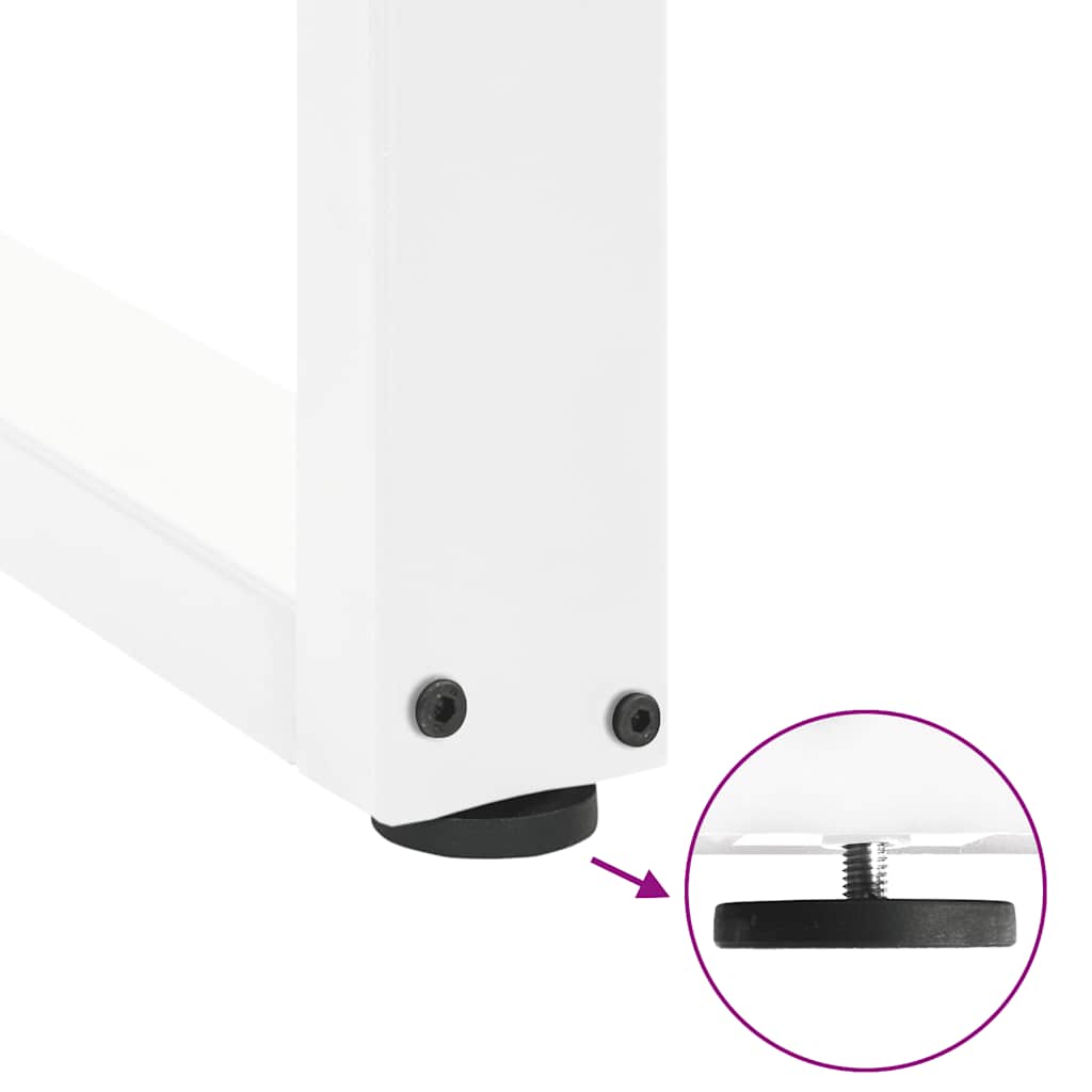 Pieds de table de bar en U, 2 pièces, blanc, 40 x (90-91) cm, acier