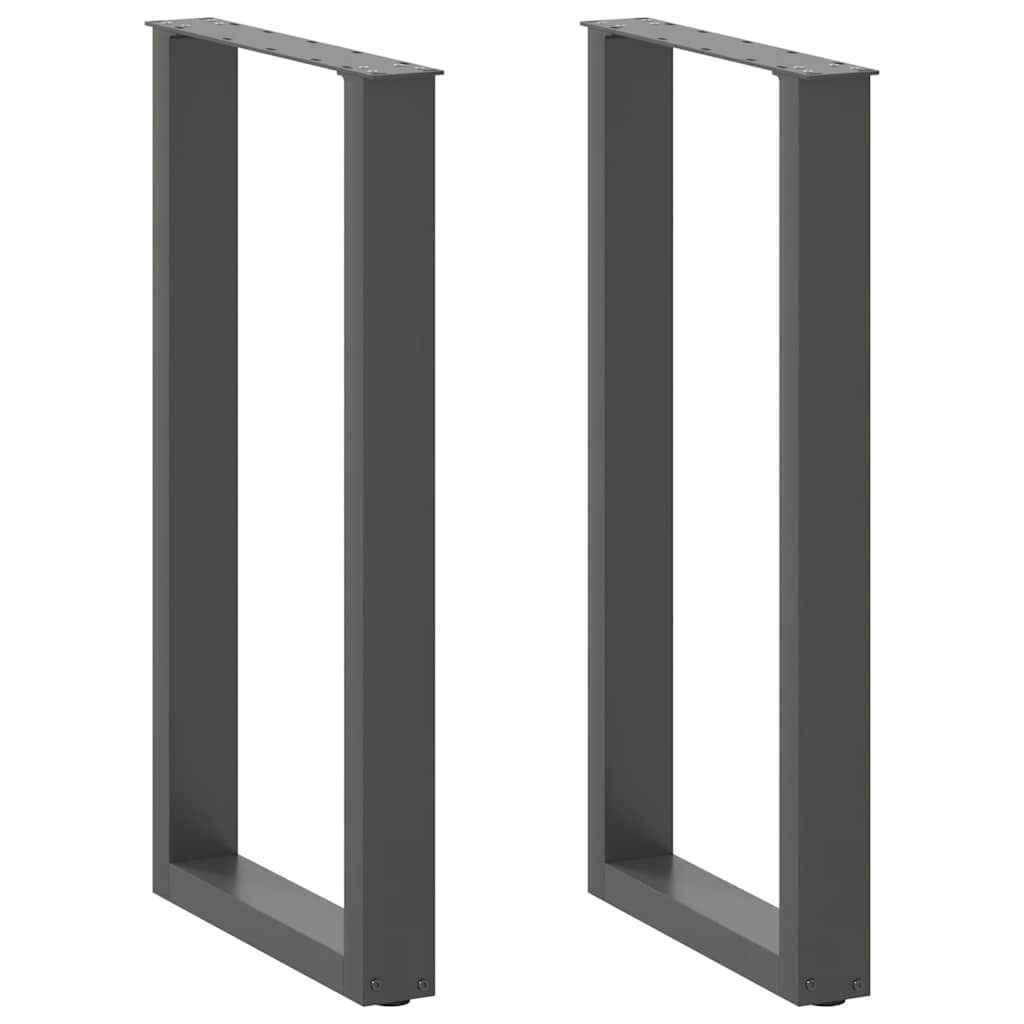 Pieds de table de bar en U 2 pièces Anthracite 40 x (90-91) cm Acier