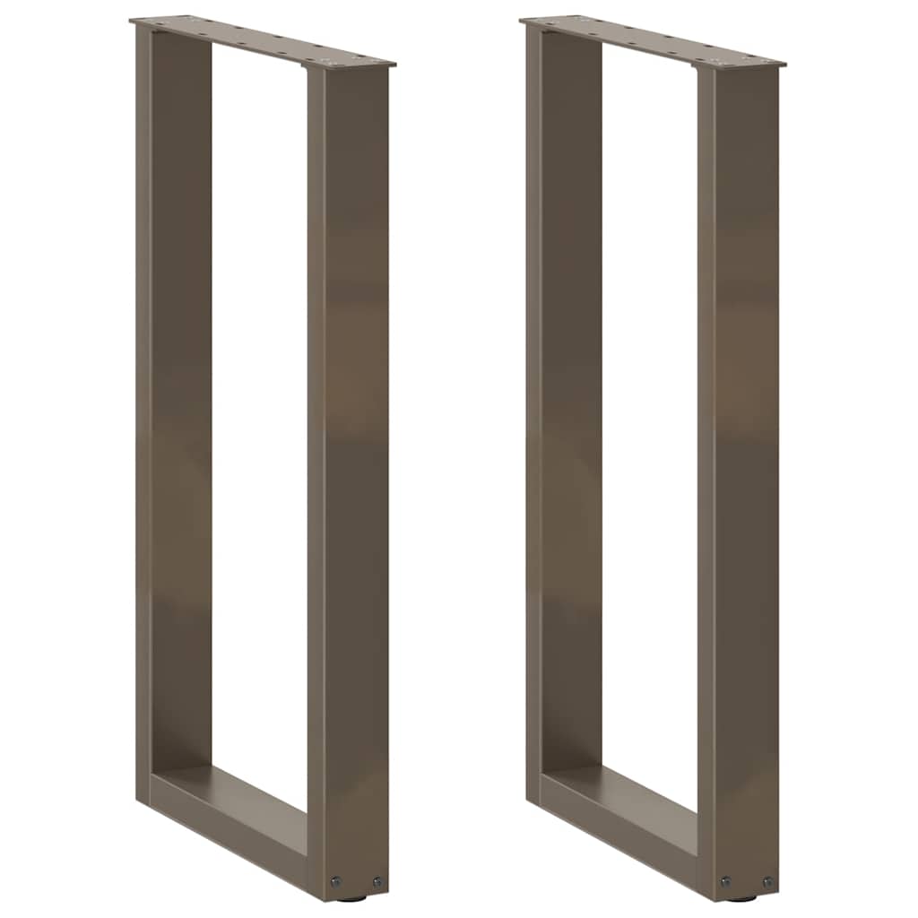 Pieds de table de bar en forme de U, 2 pièces, acier naturel, 40 x (90-91) cm XIOS