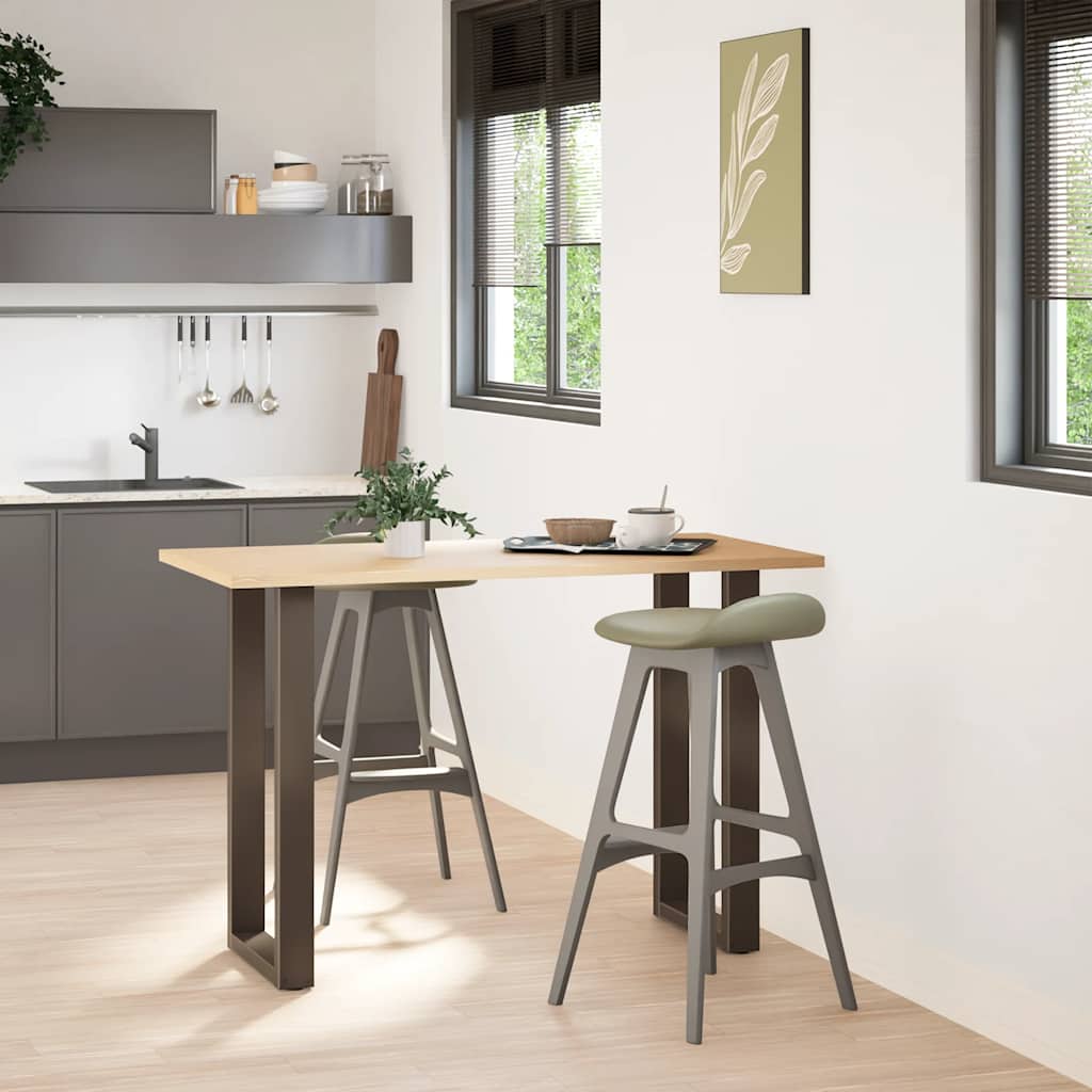 Pieds de table de bar en forme de U, 2 pièces, acier naturel, 40 x (90-91) cm XIOS