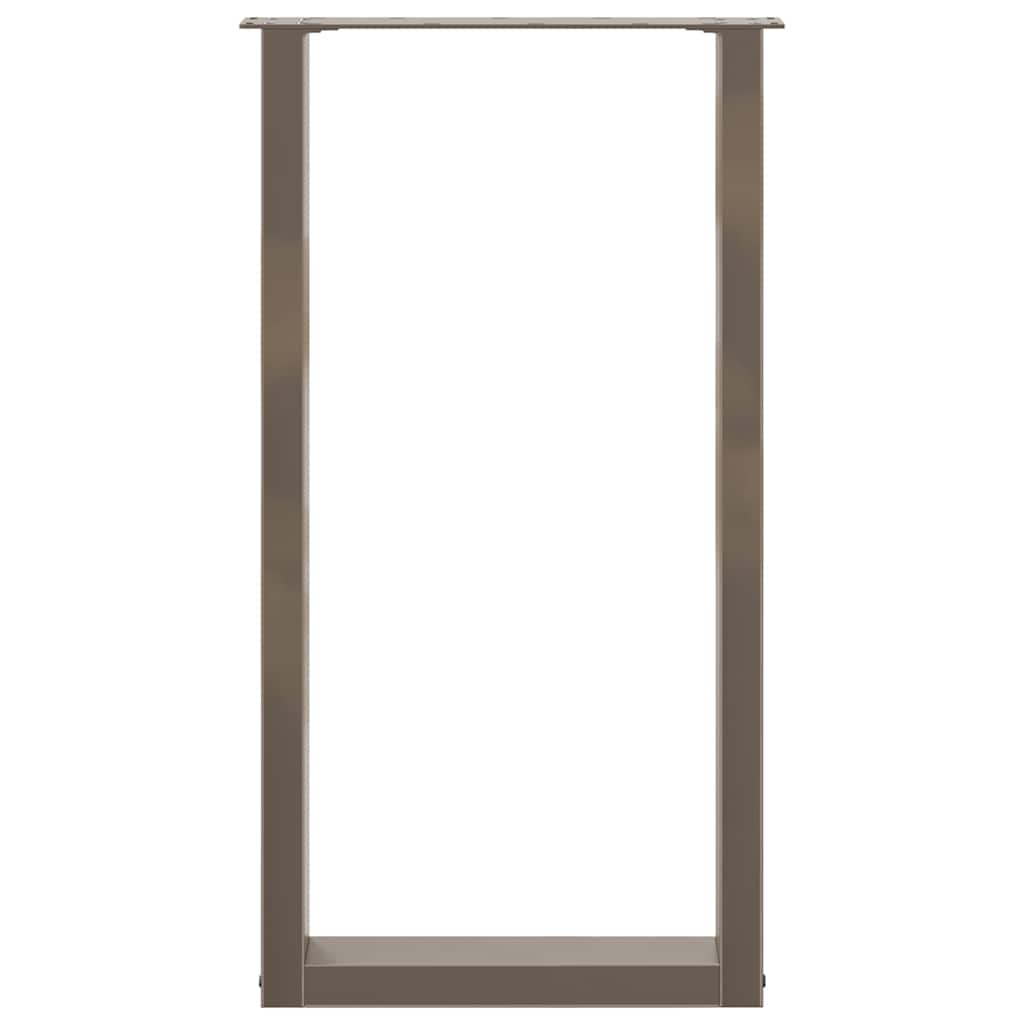 Pieds de table de bar en forme de U, 2 pièces, acier naturel, 40 x (90-91) cm - XIOS