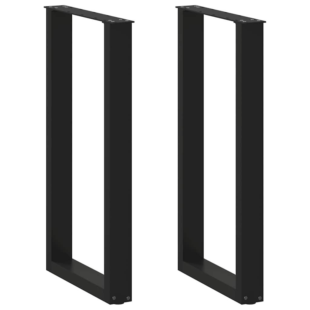 Pieds de table de bar en U, 2 pièces, noir, 50 x 90-91 cm, acier - XIOS