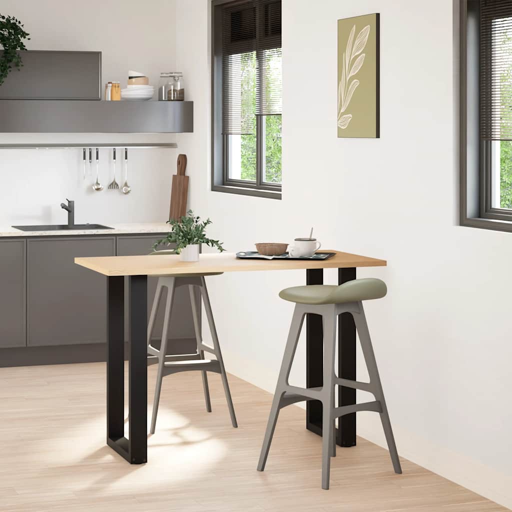 Pieds de table de bar en U, 2 pièces, noir, 50 x 90-91 cm, acier - XIOS