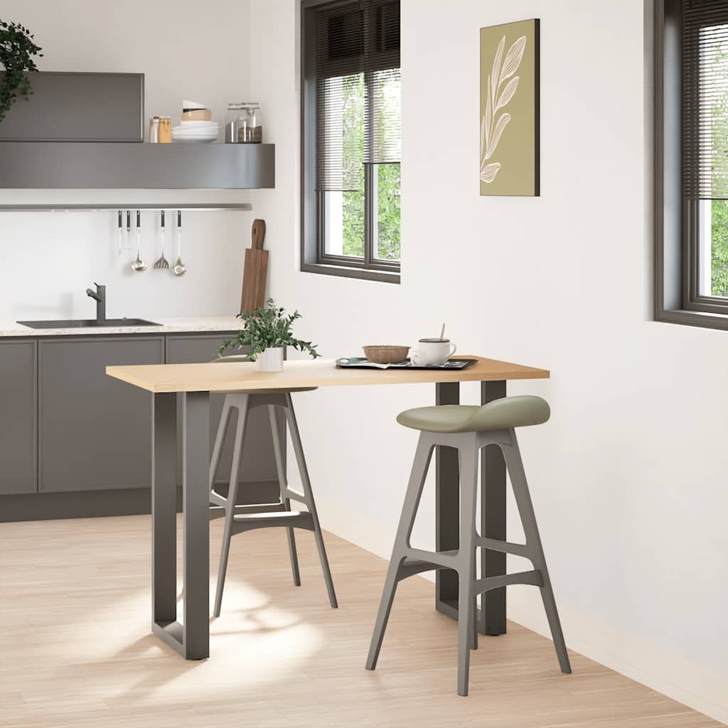 Pieds de table de bar en U 2 pièces Anthracite 50 x (90-91) cm Acier