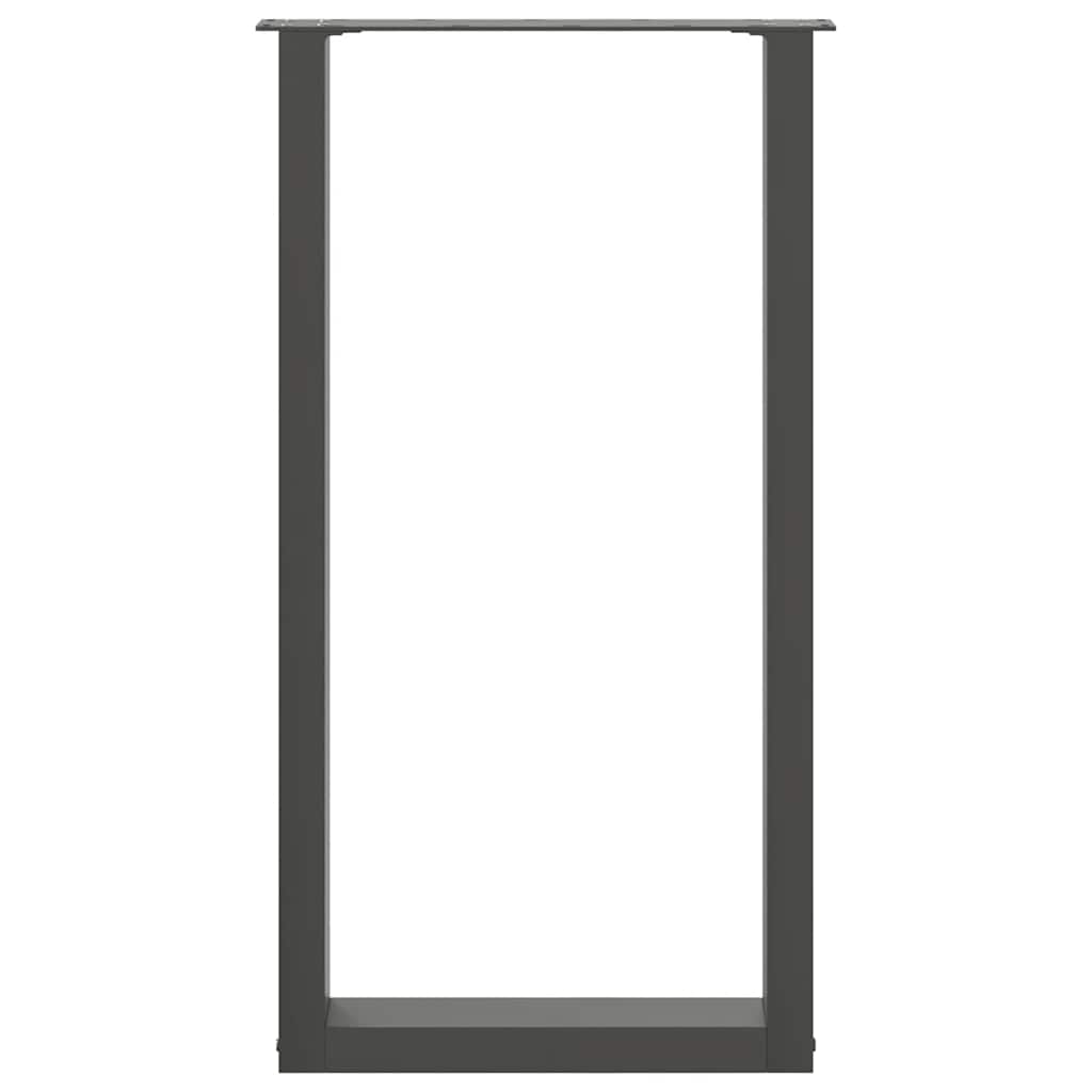 Pieds de table de bar en U 2 pièces Anthracite 50 x (90-91) cm Acier