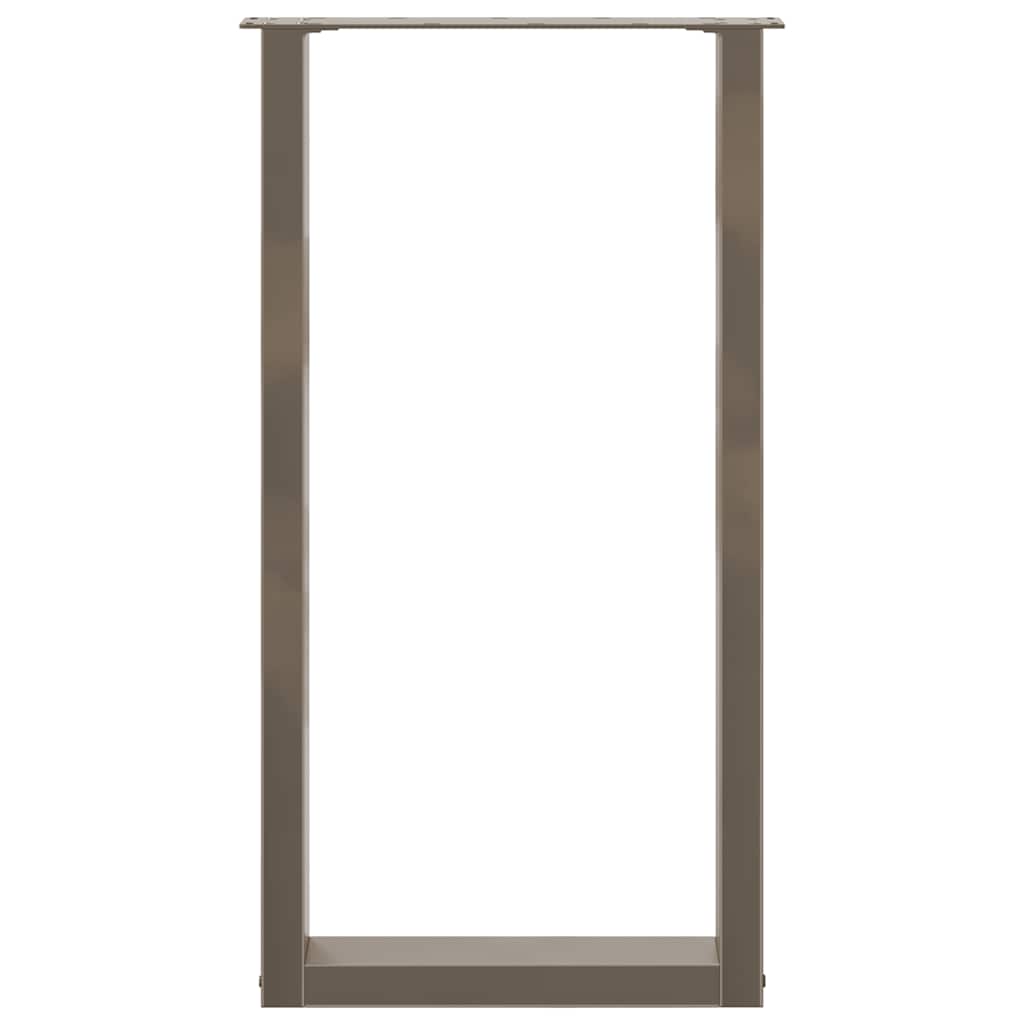 Pieds de table de bar en U 2 pièces Acier naturel 50 x (90-91) cm Acier