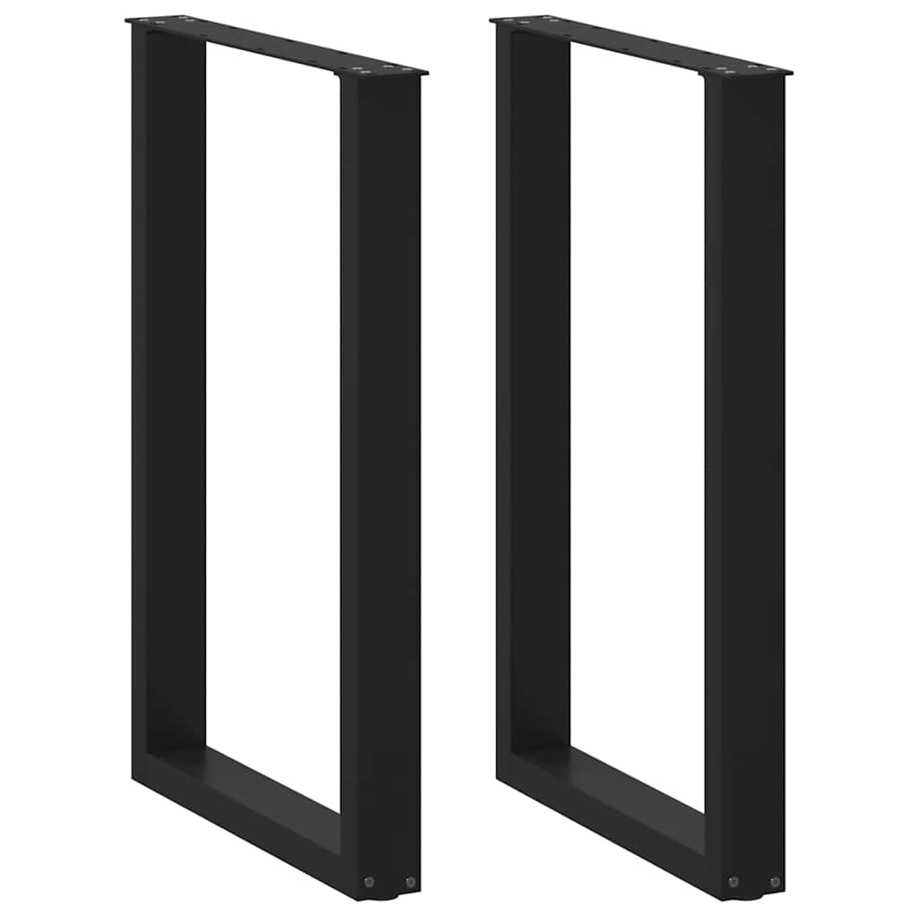 Pieds de table de bar en U, 2 pièces, noir, 60 x 90-91 cm, acier - XIOS