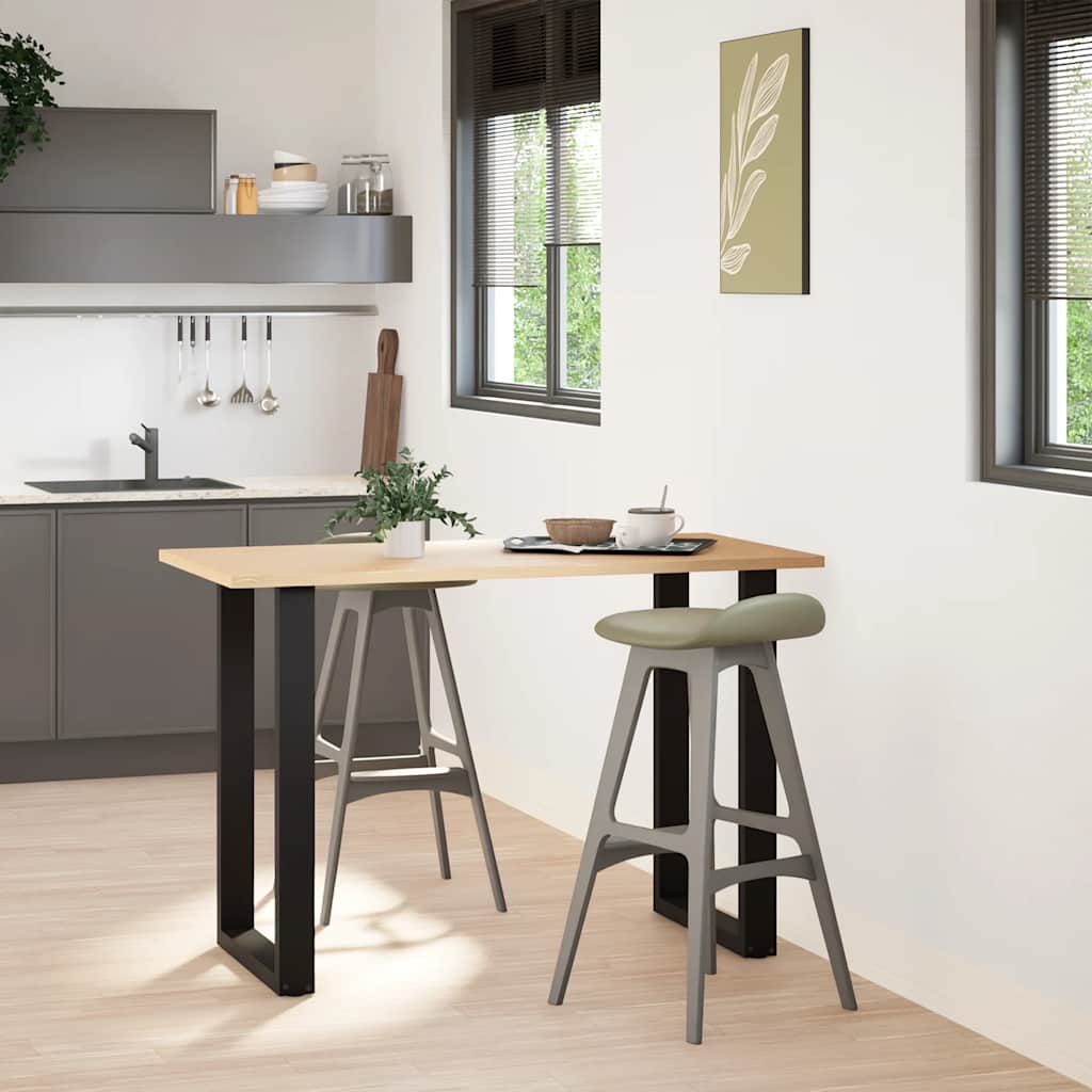 Pieds de table de bar en U, 2 pièces, noir, 60 x 90-91 cm, acier - XIOS