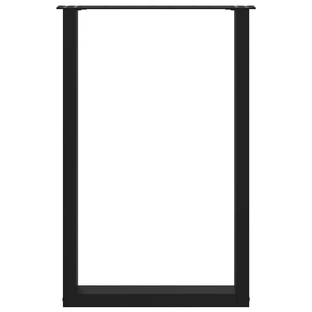 Pieds de table de bar en U, 2 pièces, noir, 60 x 90-91 cm, acier - XIOS