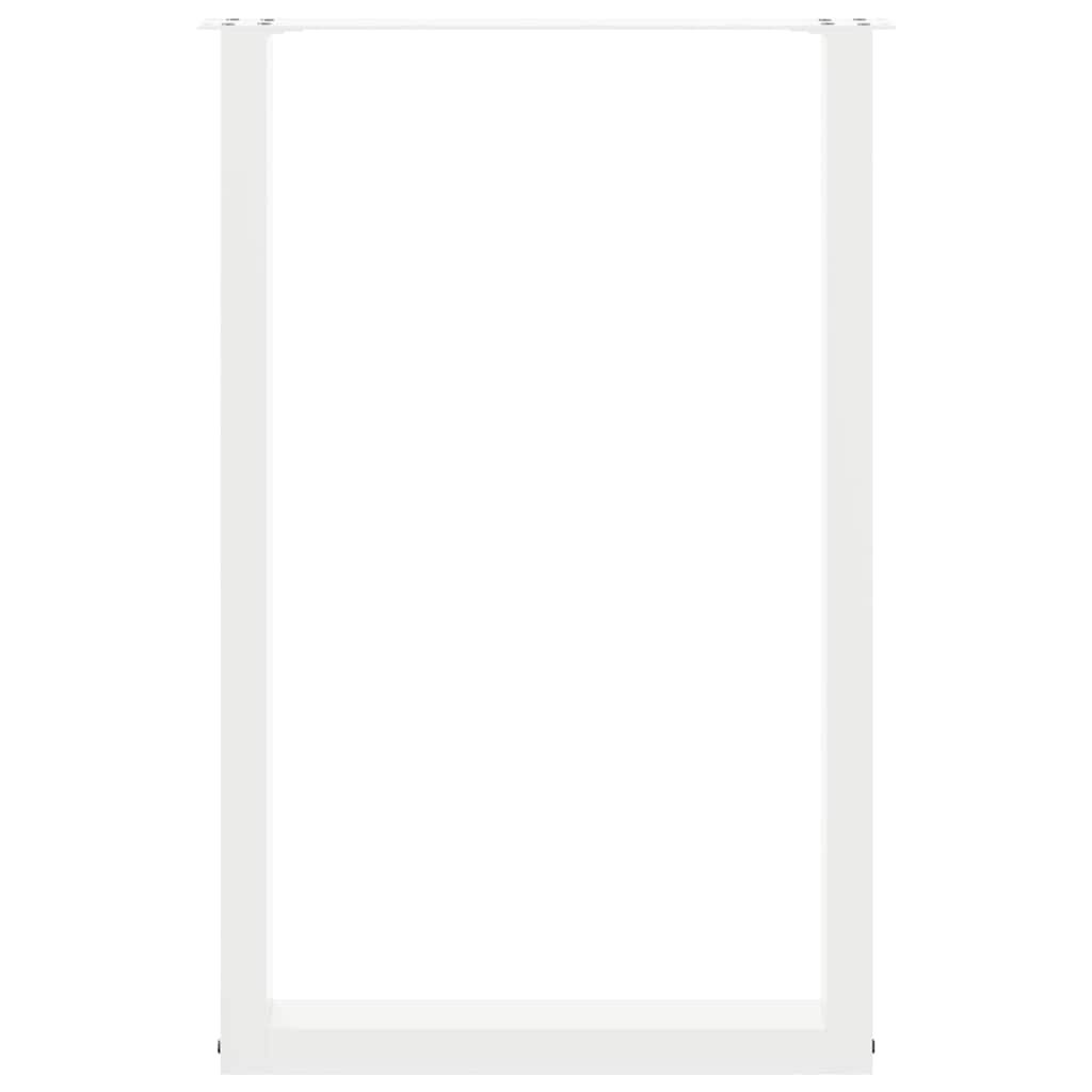 Pieds de table de bar en U 2 pièces Blanc 60 x (90-91) cm Acier - XIOS