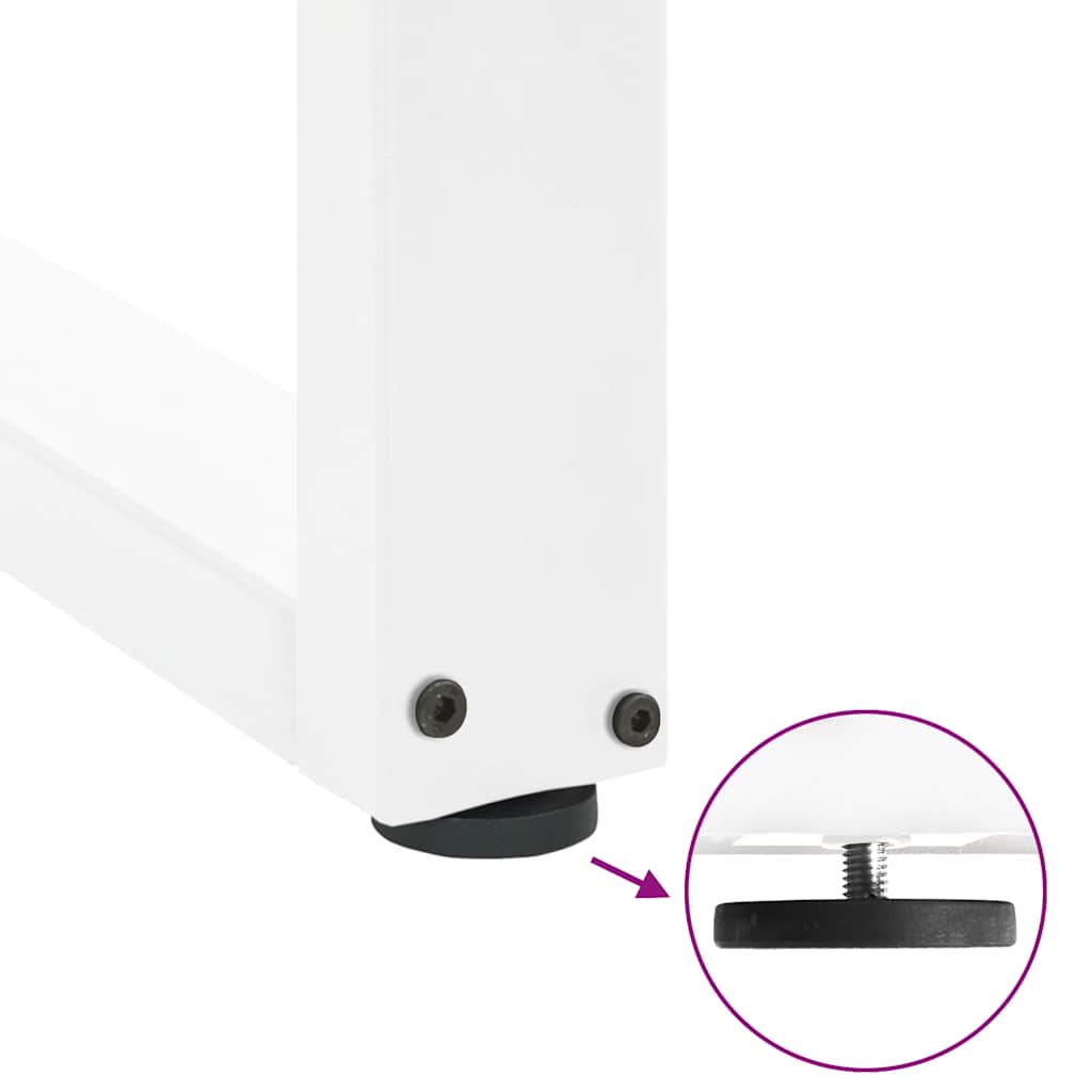 Pieds de table de bar en U 2 pièces Blanc 60 x (90-91) cm Acier - XIOS