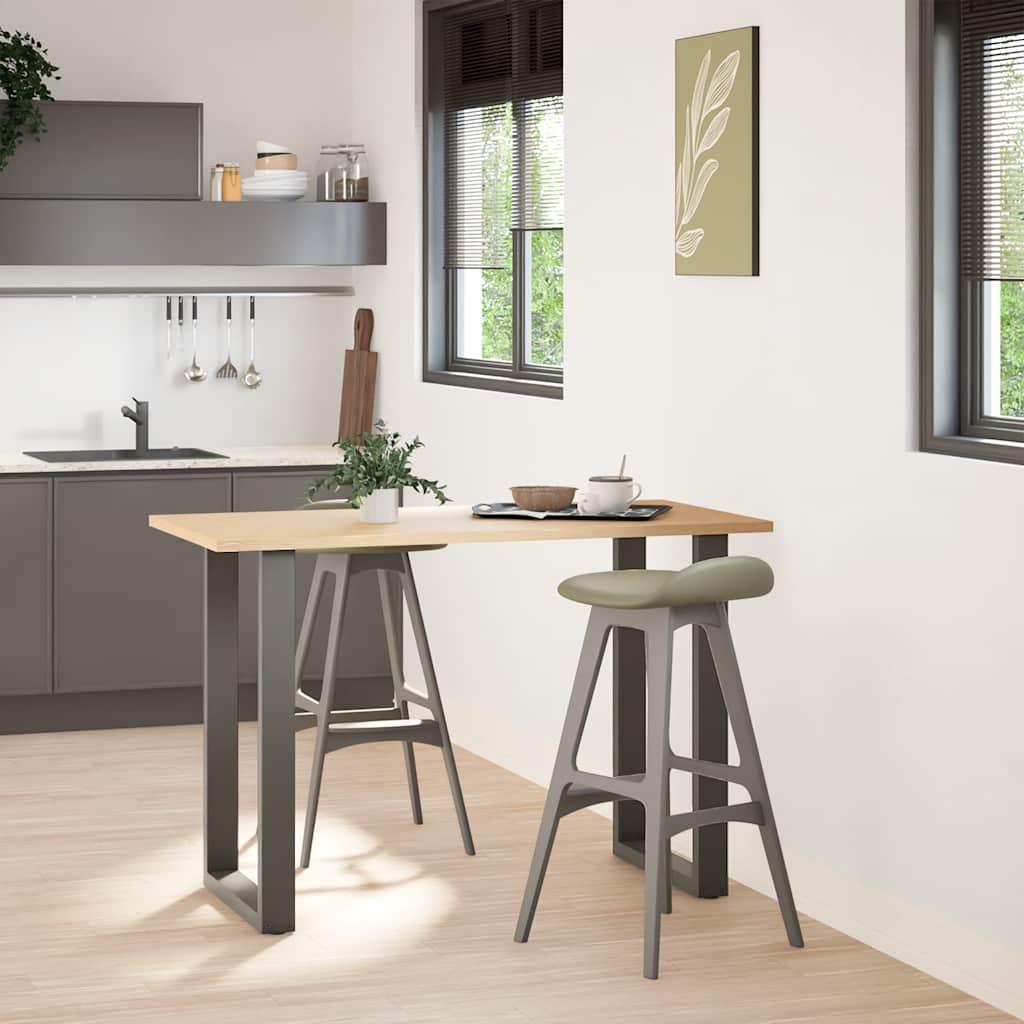Pieds de table de bar en U 2 pièces Anthracite 60 x (90-91) cm Acier