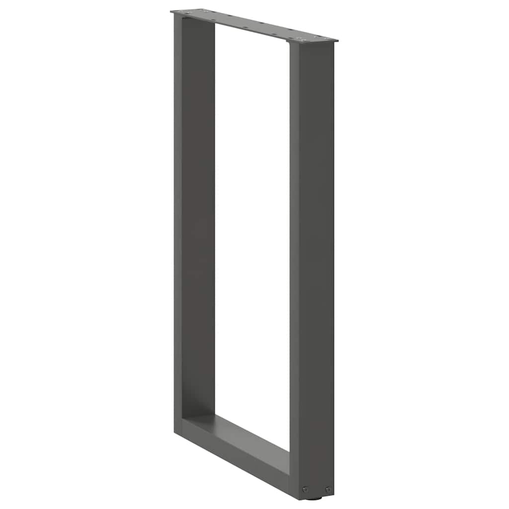 Pieds de table de bar en U 2 pièces Anthracite 60 x (90-91) cm Acier