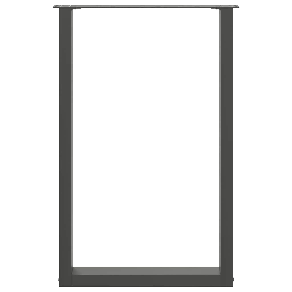 Pieds de table de bar en U 2 pièces Anthracite 60 x (90-91) cm Acier