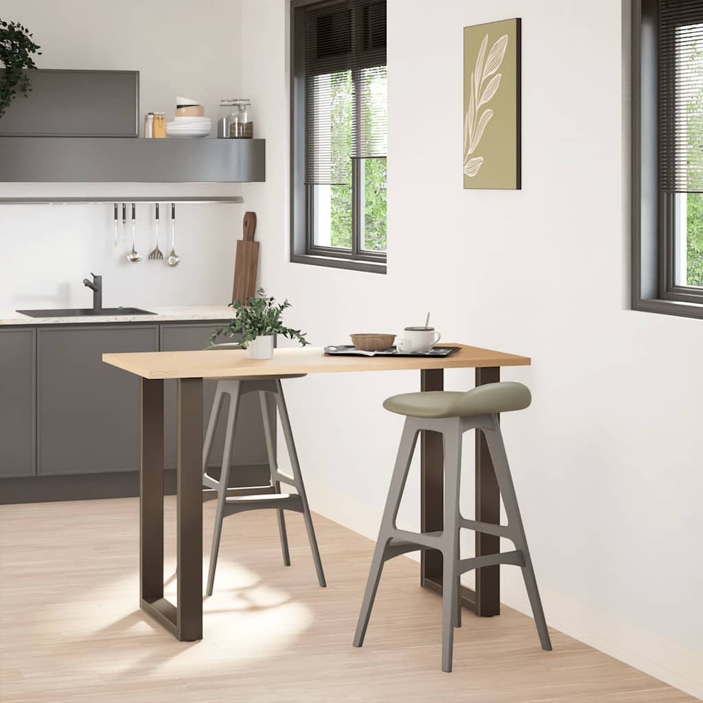 Pieds de table de bar en U 2 pièces Acier naturel 60 x (90-91) cm Acier