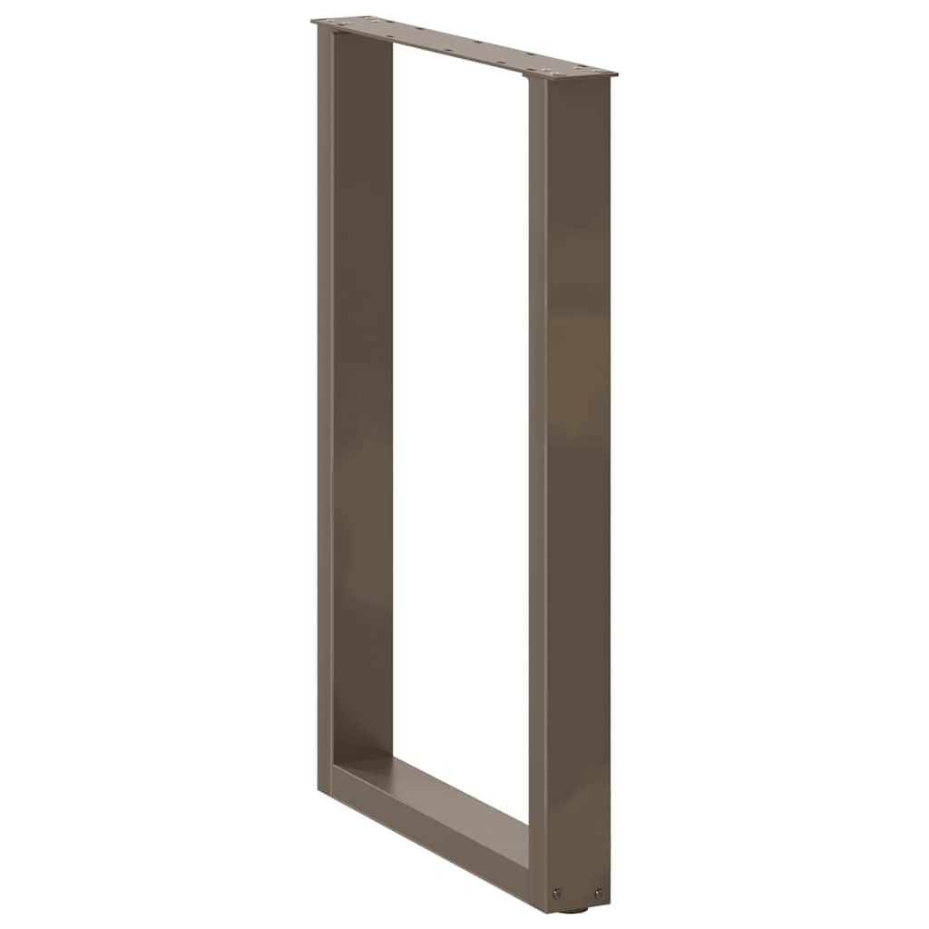 Pieds de table de bar en U 2 pièces Acier naturel 60 x (90-91) cm Acier