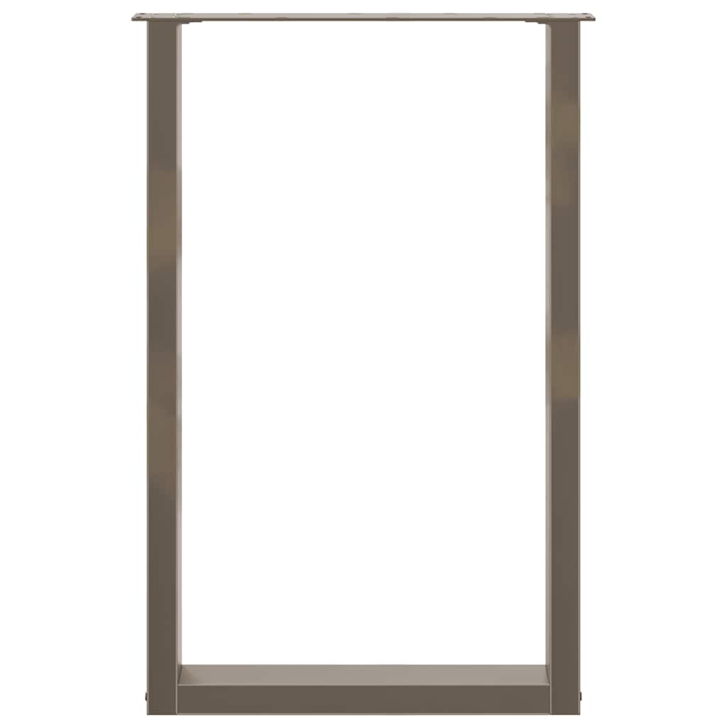 Pieds de table de bar en U 2 pièces Acier naturel 60 x (90-91) cm Acier