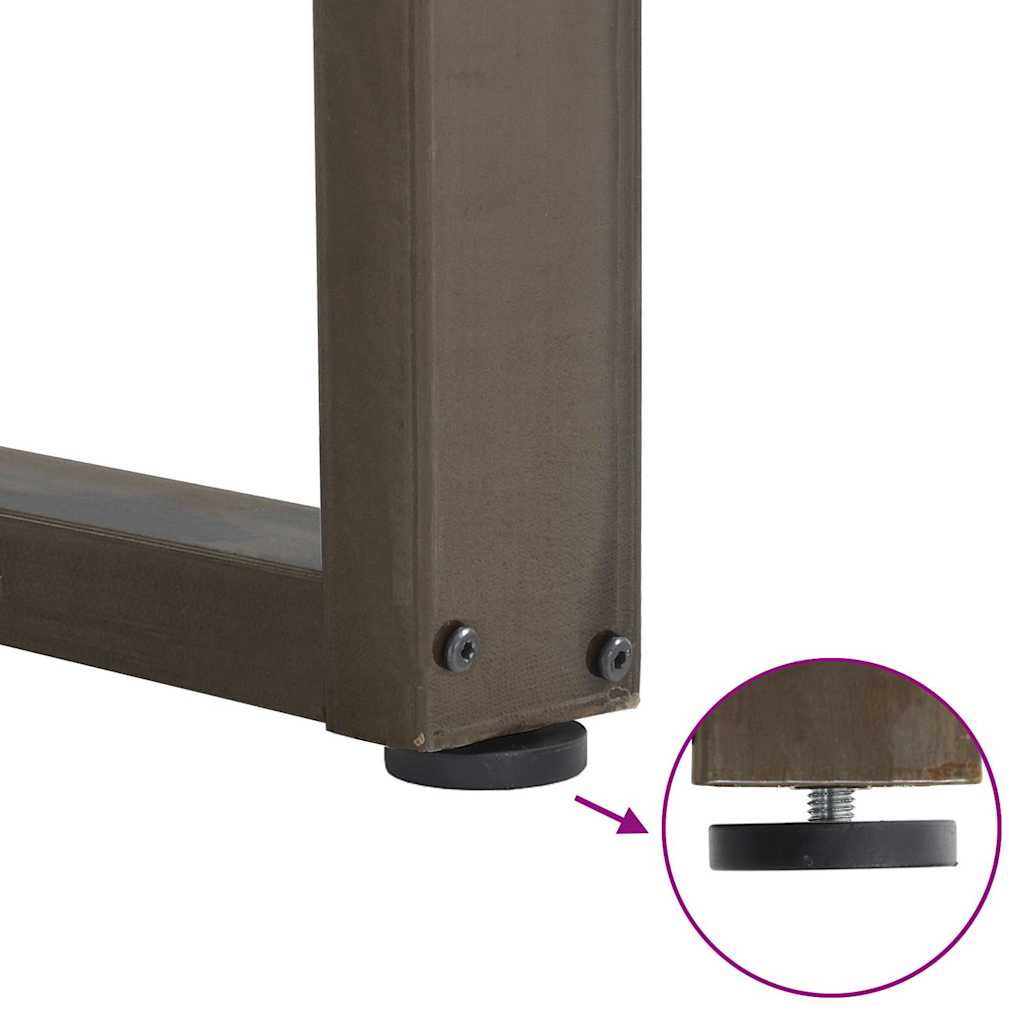 Pieds de table de bar en U 2 pièces Acier naturel 60 x (90-91) cm Acier