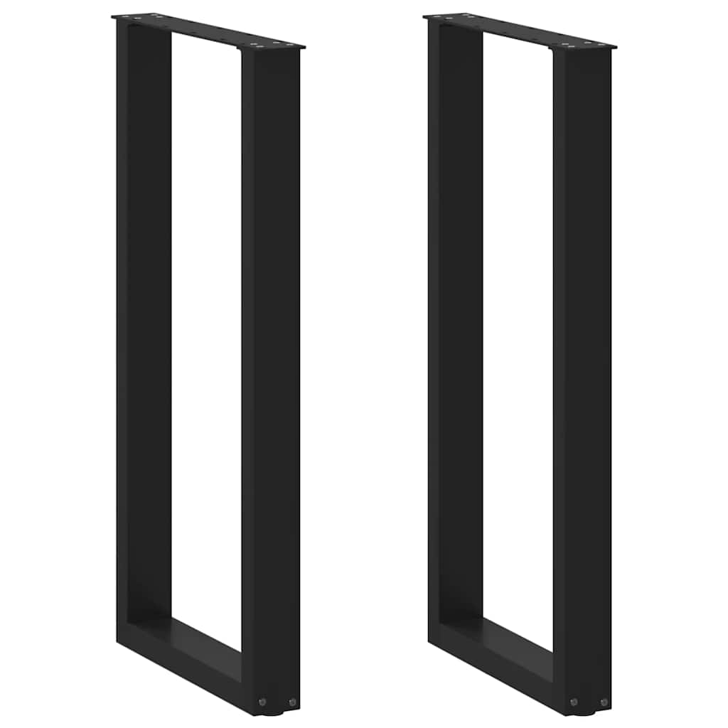 Pieds de table de bar en U, 2 pièces, noir, 50 x (100-101) cm, acier - XIOS