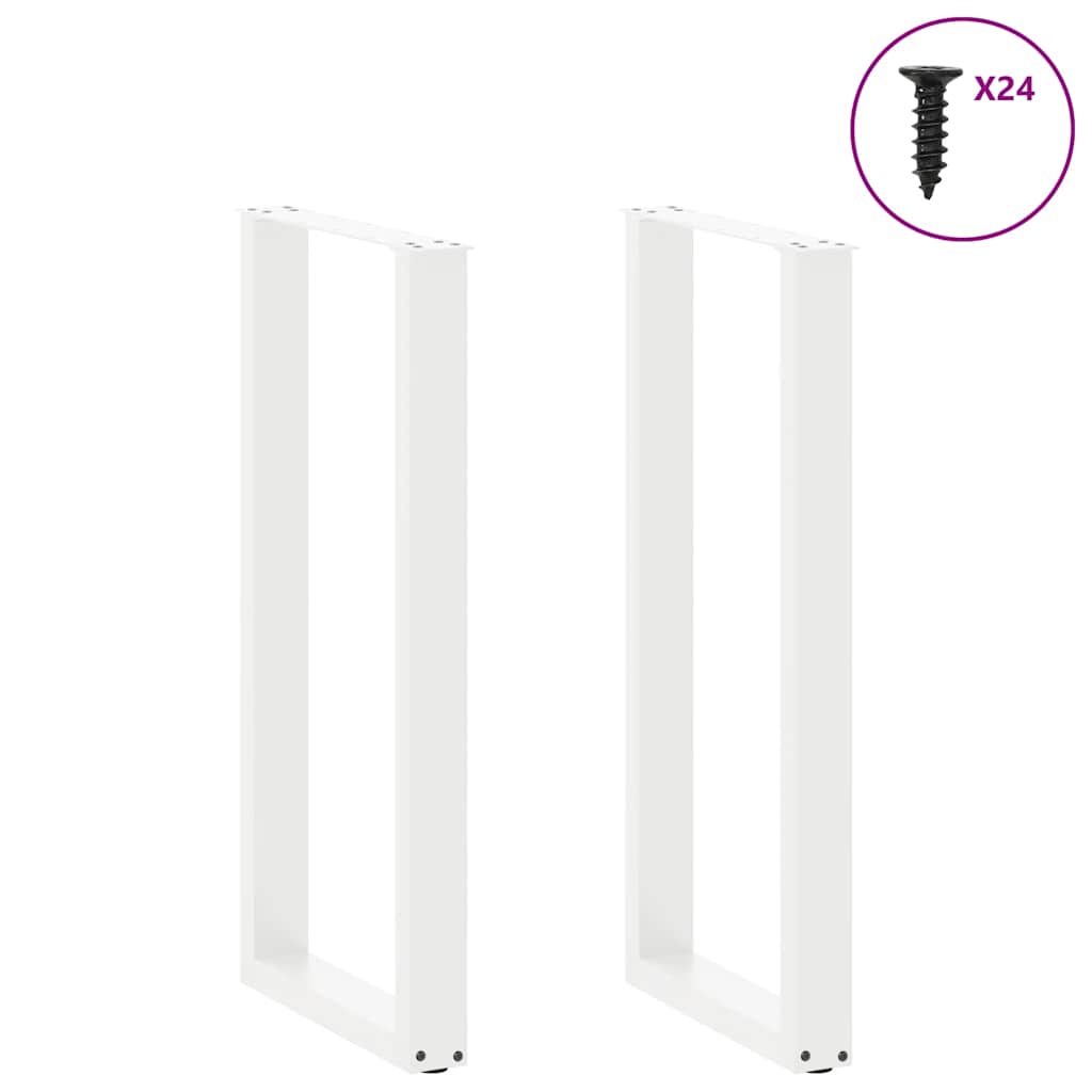 Pieds de table de bar en U, 2 pièces, blanc, 50 x (100-101) cm, acier - XIOS